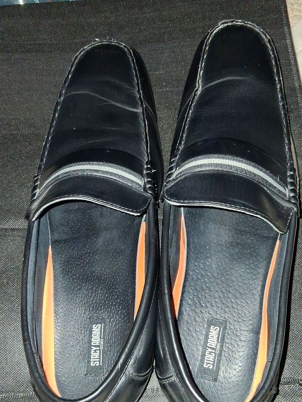 Stacy Adams Black Slip-On Penny Loafers Mens Size 14